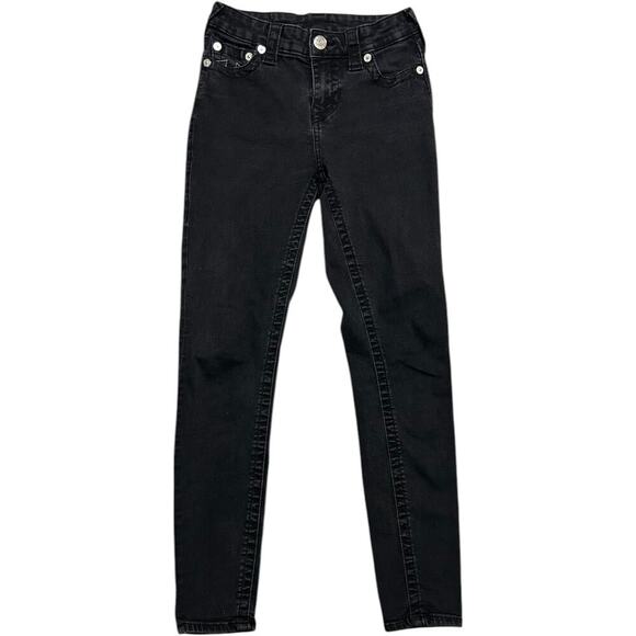 True Religion Black Halle Mid Rise Super Skinny Jeans - Picture 3 of 4